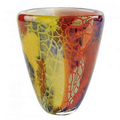 Murano Style Art Glass - 7" Firestorm Vase